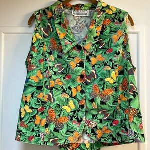Key West Hand Print Fabric Top